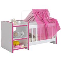 Berço Para Boneca Cristal Princesas C02 Brinquedo Infantil Branco Rosa - Lyam Decor Berço Para Boneca Cristal Princesas C02 Brinquedo Infantil Branco Rosa - Lyam Decor