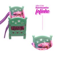 Berço para Boneca de Brinquedo com Escorregador Rosa