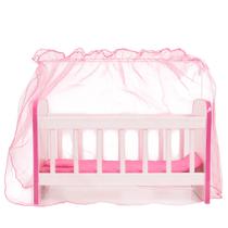 Berço para Boneca Reborn Infantil 56cm Grande Rede Protetora