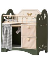 Berço para bonecas ROBOTIME Cama de boneca de madeira com armazenamento de 22"