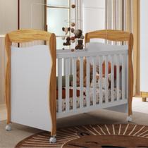 Berço Peroba Junior Americano Branco com Amêndoa Infantil Berço Peroba Junior Americano Branco com Amêndoa Infantil
