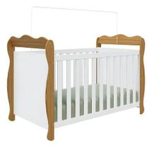 Berço Peroba Lisi Americano Branco Com Amêndoa Mdf Infantil Branco/amendoa U