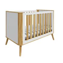 Berço Peroba Théo Americano Off White Amêndoa MDF Infantil