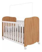 Berço Peroba Uli Branco/amendôa Com Rodízios Mdf Infantil Branco/amendoa U Berço Peroba Uli Branco/amendôa Com Rodízios Mdf Infantil Branco/amendoa U