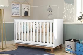 Berço Pés Retrô Grade Tala Larga Normatizado Branco Completa Móveis