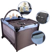 Berço Portátil 2 Níveis de Altura 0 a 18kg Cinza Berço Portátil 2 Níveis de Altura 0 a 18kg Cinza