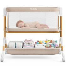 Berço Portátil 3 em 1 Ezebaby com Laterais em Tela e Função de Balanço Berço Portátil 3 em 1 Ezebaby com Laterais em Tela e Função de Balanço