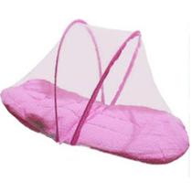 Berço Portatil com Mosqueteiro e Travesseiro 90x44cm Rosa Claro