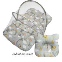 Berço Portátil Com Mosquiteiro Personalizado Para Bebê Menina e Menino