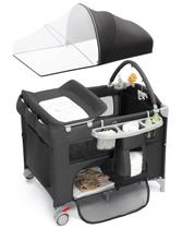 Berço Portátil Ktaxon 5 em 1 com Trocador Preto