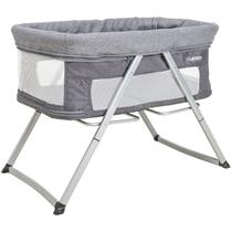 Berço Portátil para Bebê Kiddo Sleep Compacto Desmontável com Balanço Cinza Melange Grafite com Mosquiteiro e Bolsa Transporte 0 meses a 15kg 6043AMG