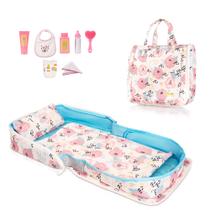 Berço Portátil para Bonecas HappyVK - Rosa - Cama para Bebês