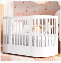 Berço progressivo wave 3 em 1 mdf e det. madeira branco - divicar Berço progressivo wave 3 em 1 mdf e det. madeira branco - divicar