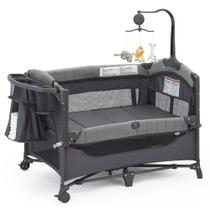 Berço QUTANIX Baby Bedroom com trocador cinza Berço QUTANIX Baby Bedroom com trocador cinza