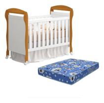 Berço reller danny branco/savana com colchão