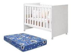 BERÇO RELLER KATATAU FLEX BRANCO BRILHO COM COLCHAO 130x70x10 D18
