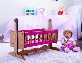 Berço rocco para boneca até 60 cm compatível com bebe reborn p - darama