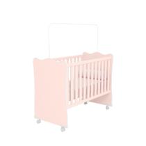 Berço Simples Quarto Infantil Bebê C/ Colchão 4 Rodinhas/Rodízios Doce Sonho