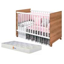 Berço Tico Branco Brilho/Mezzo com Colchão D18 de 10cm - Reller Móveis Berço Tico Branco Brilho/Mezzo com Colchão D18 de 10cm - Reller Móveis