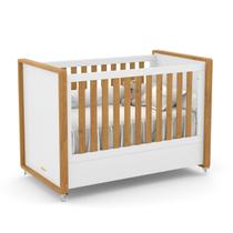 Berço Tutto New 100% MDF Cor Branco Soft/Freijó - Matic Móveis