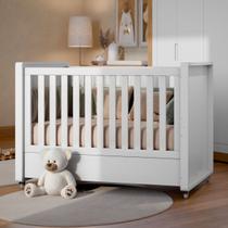 Berço Tutto New Americano 100% MDF Cor Branco Soft - Matic Berço Tutto New Americano 100% MDF Cor Branco Soft - Matic