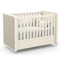 Berço vira mini cama Tutto New com Capitonê Cor Off White - Matic