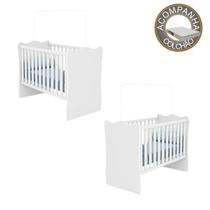 Berços Gemeos Simples Colchão 60 cm Light Doce Sonho Branco Qmovi Ortobom