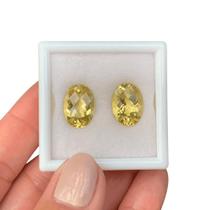 Berilo Amarelo Briolet Oval Par 10,54ct