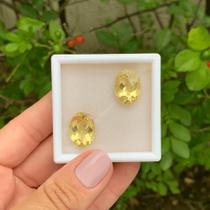 Berilo Amarelo Briolet Oval Par 16,84ct