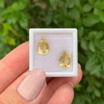 Berilo Amarelo Gota Par 3,82ct