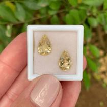 Berilo Amarelo Gota Par 3,96ct