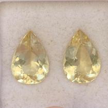 Berilo Amarelo Gota Par 3,98ct