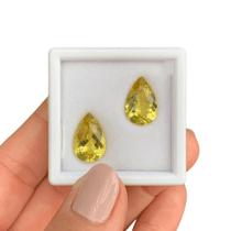 Berilo Amarelo Gota Par 9,22ct