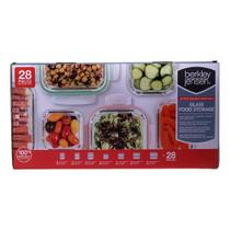 Berkley Jensen Conjunto Armazenamento Alimentos Vidro 28 pçs - Importado