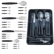 Berlim Faqueiro 24 Pçs Preto Aço Inox C/ 1 Porta Talheres Berlim Faqueiro 24 Pçs Preto Aço Inox C/ 1 Porta Talheres