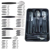 Berlim Faqueiro 48 Pçs Preto Aço Inox C/ 2 Porta Talheres Berlim Faqueiro 48 Pçs Preto Aço Inox C/ 2 Porta Talheres