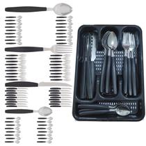 Berlim Faqueiro 72 Pçs Preto Aço Inox C/ 3 Porta Talheres Berlim Faqueiro 72 Pçs Preto Aço Inox C/ 3 Porta Talheres