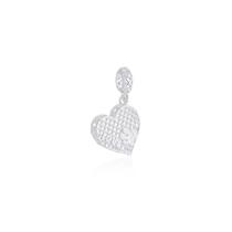 Berloque 3D Coração pendurado com Pata 925 Berloque 3D Coração pendurado com Pata 925