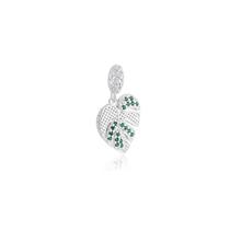Berloque 3D Folha Zirconias Verdes Prata 925 Berloque 3D Folha Zirconias Verdes Prata 925