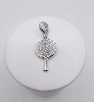 Berloque abebe cravejado micro zircônias banhado a rhod