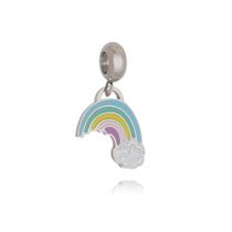 Berloque aço inox arco iris resinado Berloque aço inox arco iris resinado