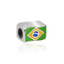 Berloque aço inox bandeira do brasil