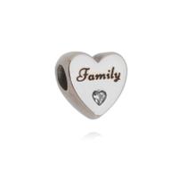 Berloque aco inox coracao family