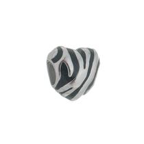 Berloque aço inox coração zebra