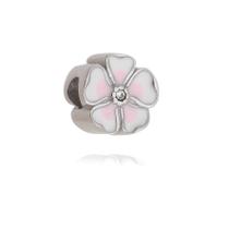 Berloque aco inox flor resinado