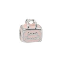 Berloque aço inox mala rosa