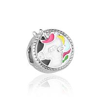 Berloque aço inox mandala unicornio