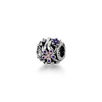 Berloque Afastador Floral Roxo Prata 925 Berloque Afastador Floral Roxo Prata 925