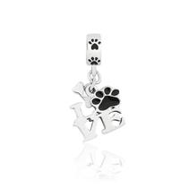 Berloque AMO MEU PET em Prata S925 para pulseiras modelo Pandora ou Vivara