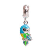 Berloque Arara Azul Pássaro Prata 925